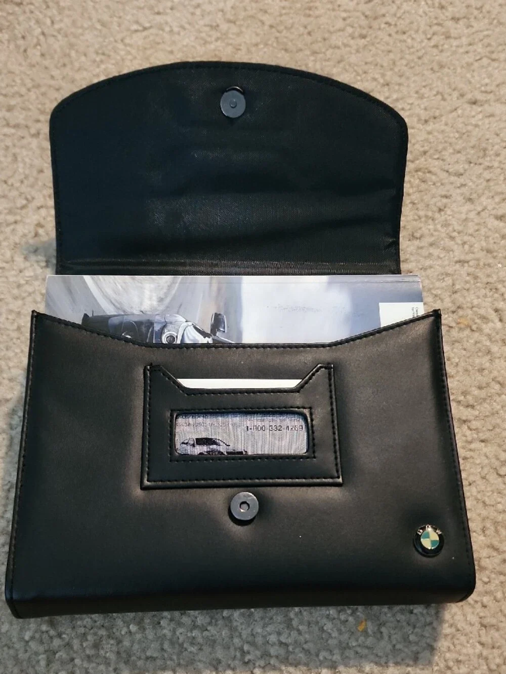 BMW Black Leather Document Wallet with Booklets 2010 528i